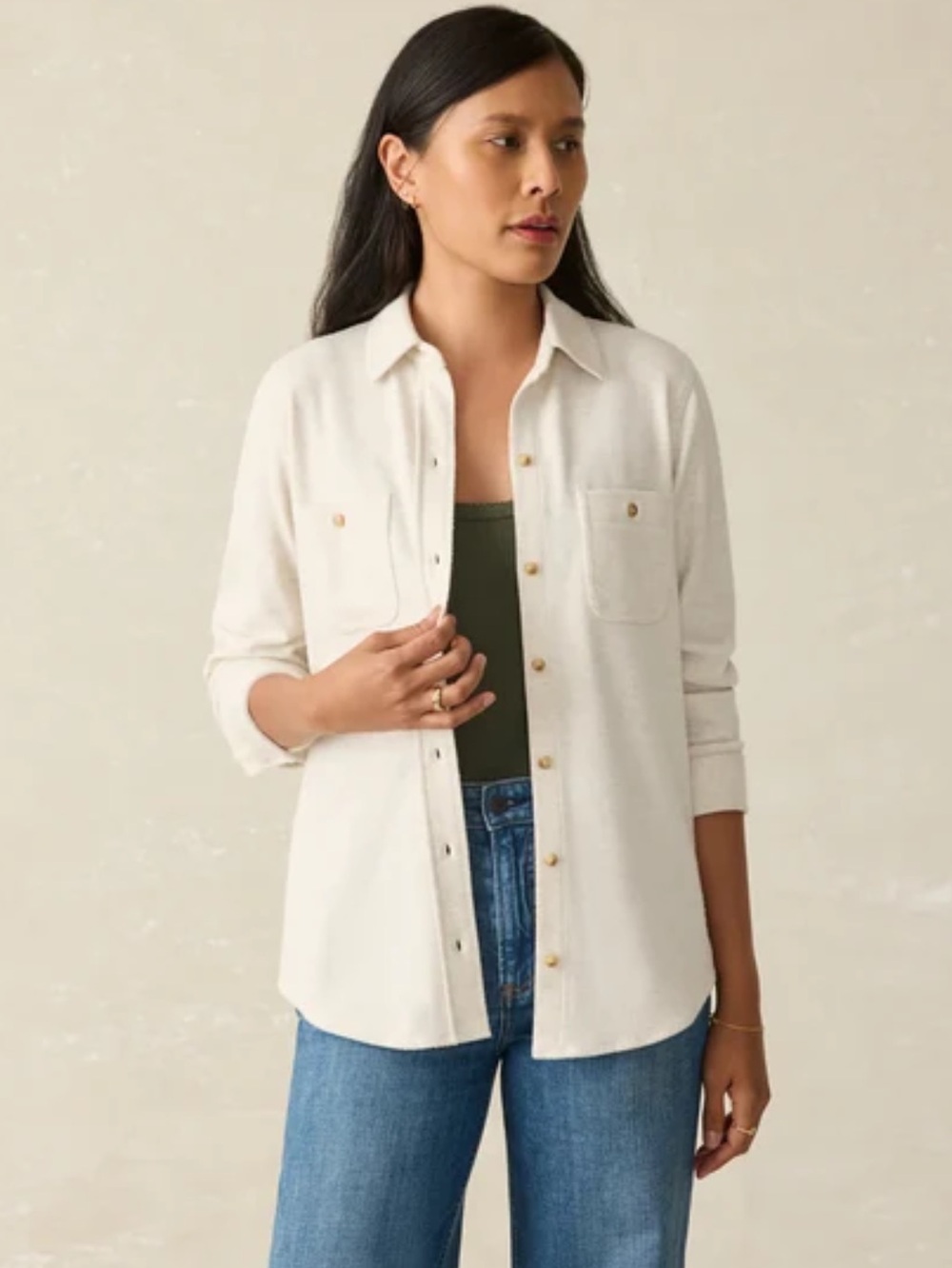 FAHERTY Legend™M Sweater Shirt Off White Size XS
